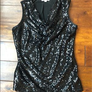 Calvin Klein black sequin tank